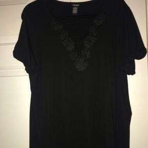 Torrid lace up floral tee